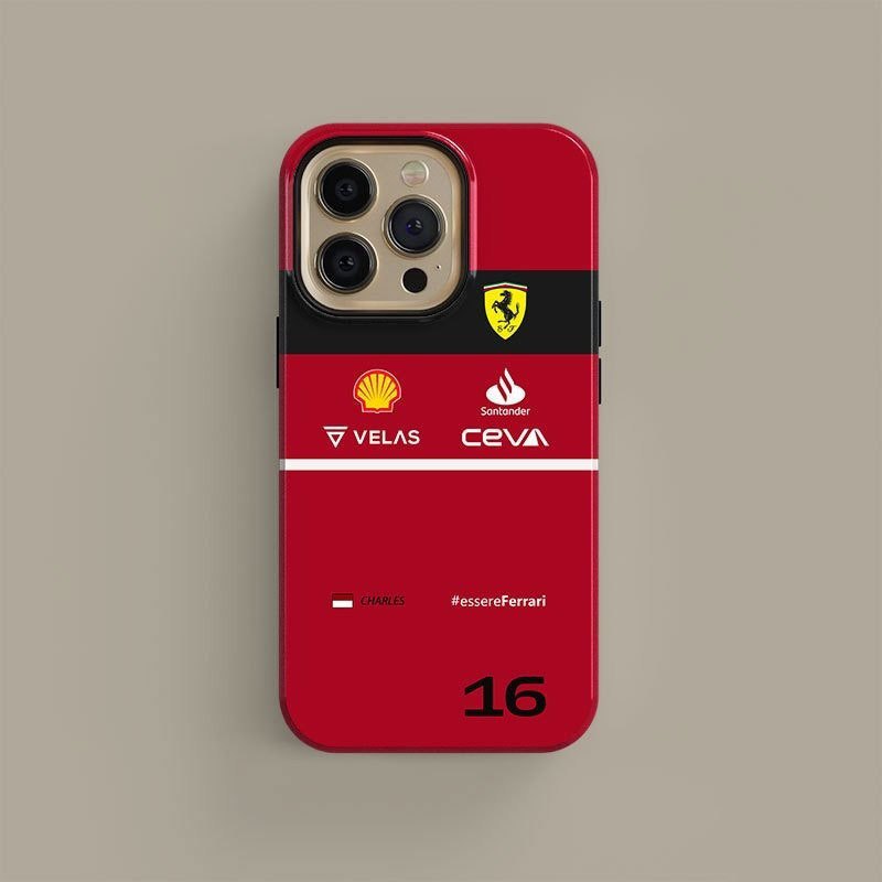 รถแข่ง CHARLES Leclerc 2-in-1เคสฟิล์มเคสโทรศัพท์มือถือ iphone16/15pro เคสโทรศัพท์มือถือ iphone14/13p