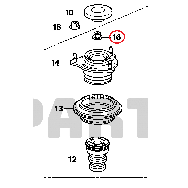 น็อตหัวโช๊ค น็อตแกนโช็ค น็อตหัวเบ้าโช๊ค NUT,SELFLOCK 12MM ประแจเบอร์ 17 ตรงรุ่น Honda Civic FD แท้เบิกศูนย์