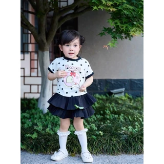 MC125 เสื้อยืดเด็กคอกลมแขนสั้น ลายการ์ตูนน่ารัก เหมาะสำหรับใส่อยู่บ้าน ออกไปเที่ยว ใส่แล้วดูน่ารักสดใส