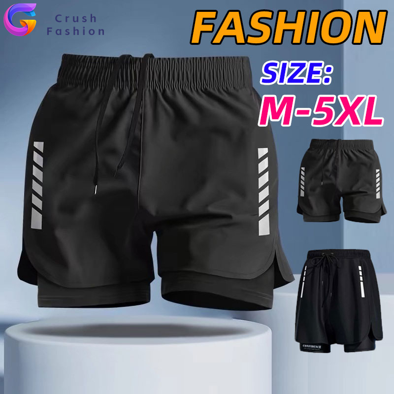Crush M-5XL กางเกงกีฬาขาสั้น ไซส์ใหญ่ แบบแห้งเร็ว ระบายอากาศ ความยืดหยุ่นสูง เหมาะกับใส่ออกกําลังกาย วิ่ง สําหรับผู้ชาย