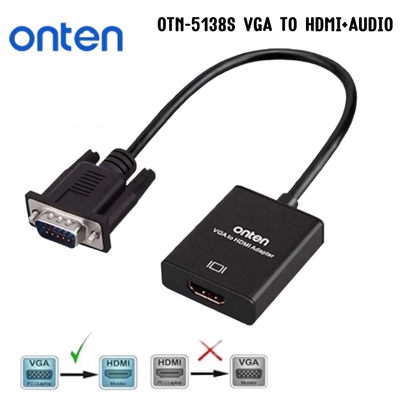 ONTEN OTN-5138S VGA to HDMI Adapter with Audio