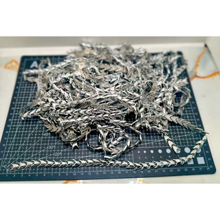 สังวาลย์ตกแต่งชุดดรัมเมเยอร์ ราคาต่อ1หลา สีเงิน สีทองอุปกรณ์ตกแต่งงานDIY ชุดไทย