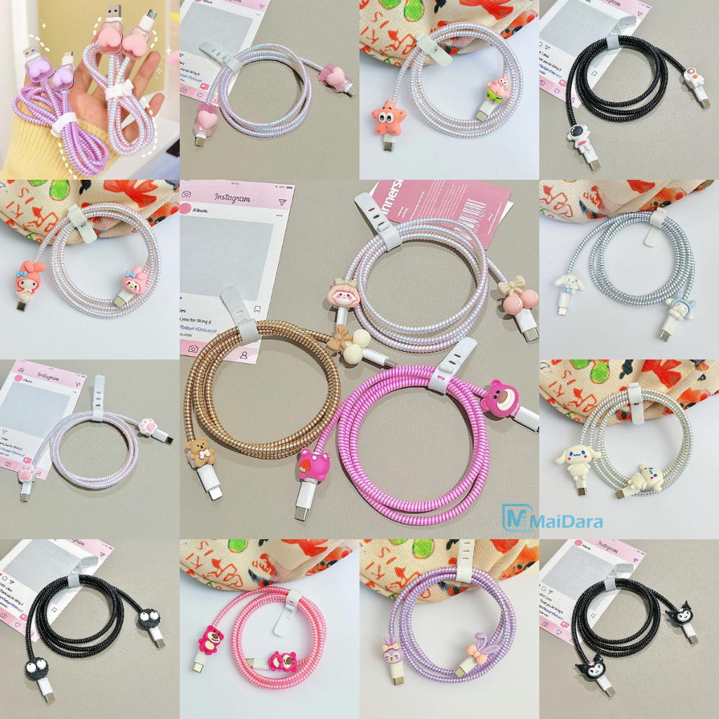 เคสถนอมสายชาร์จ ลายการ์ตูนน่ารัก เหมาะสำหรับชุดเคสป้องกันสายเคเบิลข้อมูล IP Creative การ์ตูนน่ารัก เคสป้องกันเครื่องชาร์
