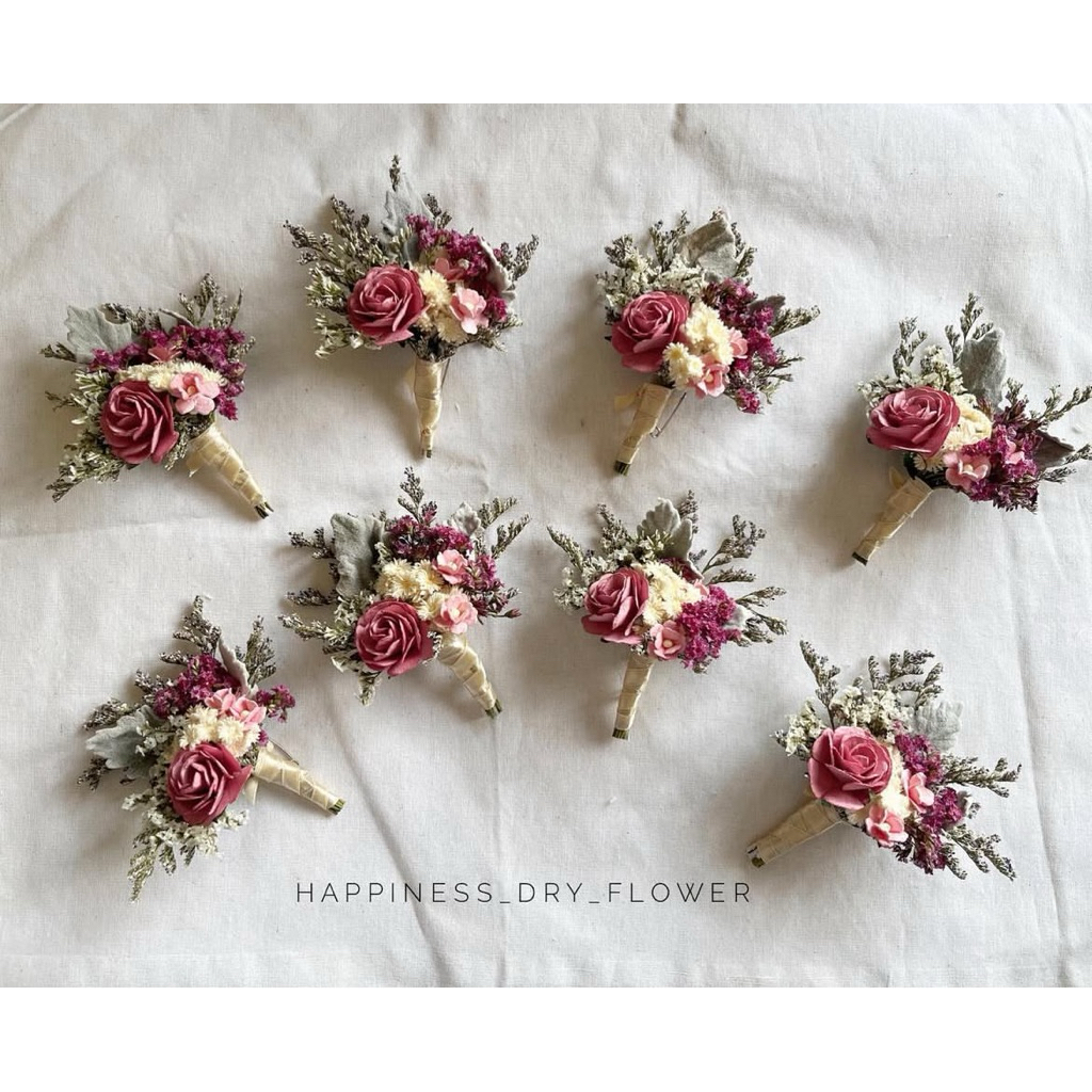 เข็มกลัดติดอกสีกะปิเข้ม !พร้อมส่ง!