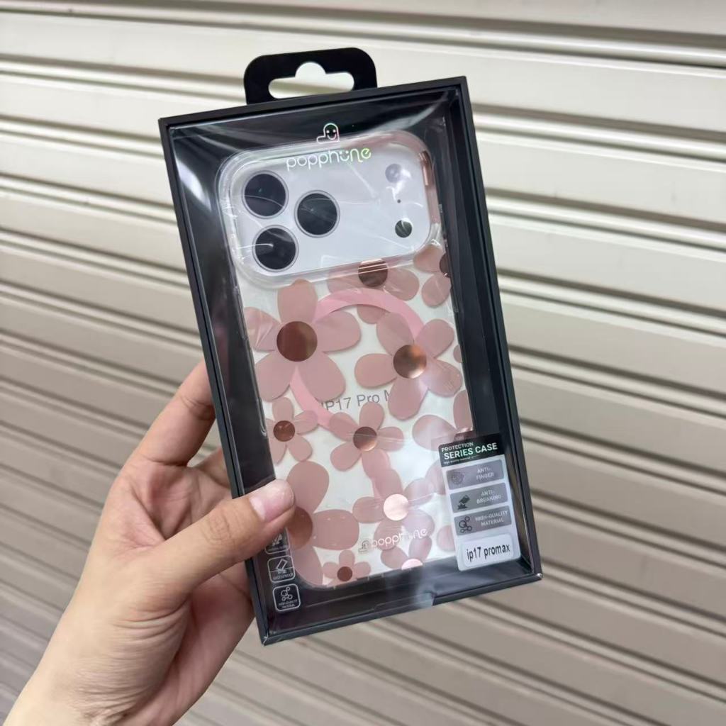 BK จัดส่งจากไทย เร็ว1-2วัน Popphone เคสดอกไม้ เคส แม่เหล็ก ชาร์ได้ สำหรับ iP 17promax IP17 IP17pro I