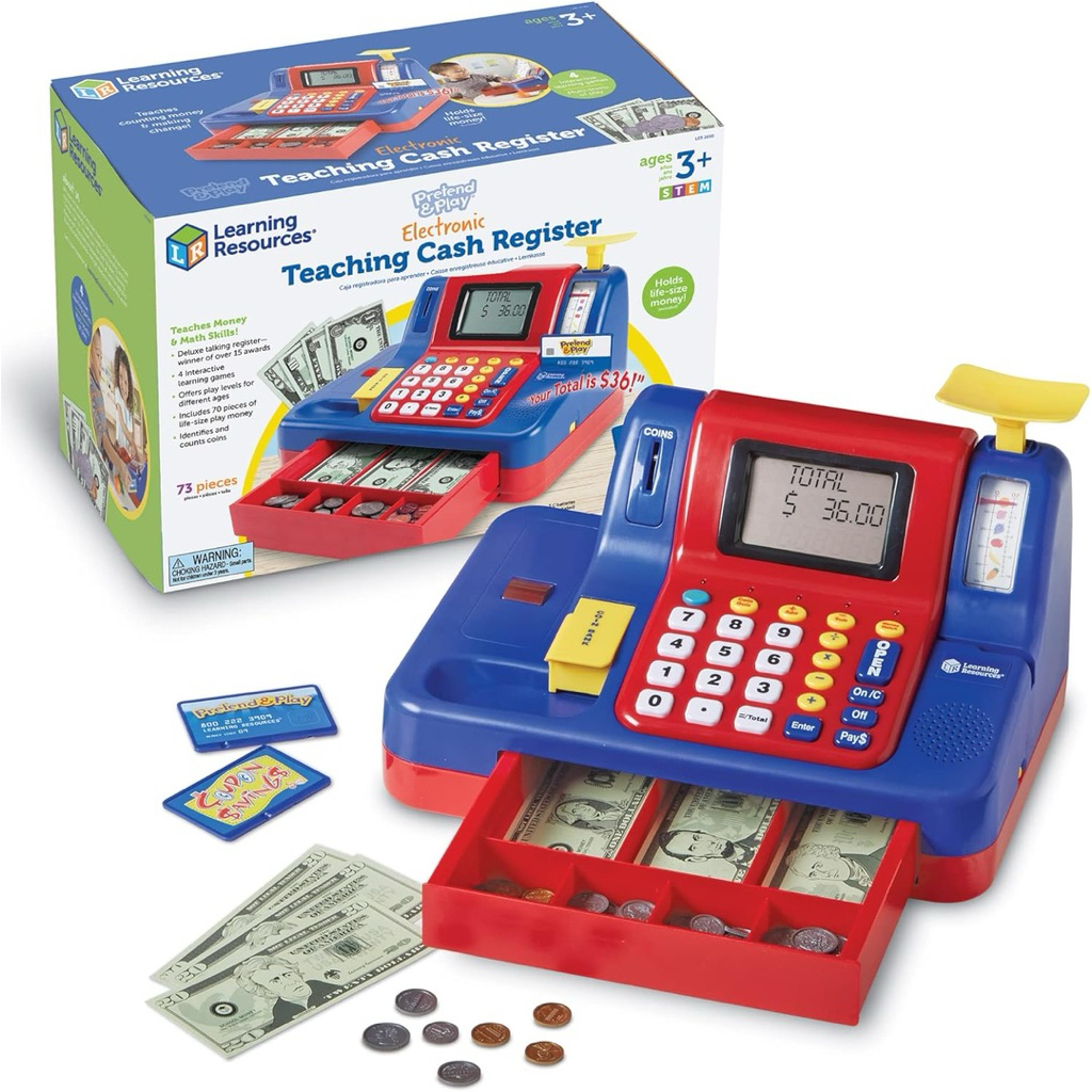 แคชเชียร์เก็บเงินจำลองชุดใหญ่ Learning Resources Pretend & Play Cash Register