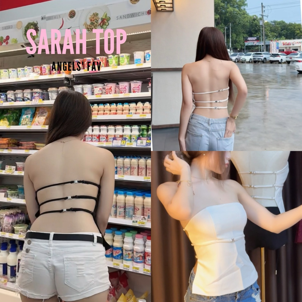 ANGELS.FAV - เกาะอกผ้าสูท Sarah top ดีเทลล์ตะขอหลัง 3 เส้น (สายปรับได้)