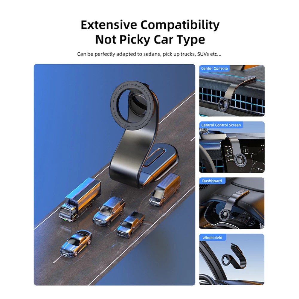 KiiP MCH06 ที่จองโทรศัพท์รถแบบแม่เหล็ก สำหรับแดชบอร์ดรถ สามารถพับได้ - รูปที่ 5