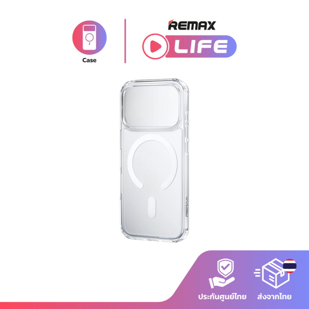 Remax Magnetic Phone Case รุ่น RMC-2 เคสกันกระแทกใส เคสแม่เหล็ก ติดแน่น สำหรับ IP 17 ทุกรุ่น