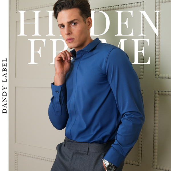 DANDY LABEL | เสื้อเชิ้ตคอปก รุ่น HIDDEN FRAME เสื้อเชิ้ตแขนยาว ผ้านุ่ม เด้ง เย็น ใส่สบาย ด้วยผ้านวัตกรรม TR SPANDEX