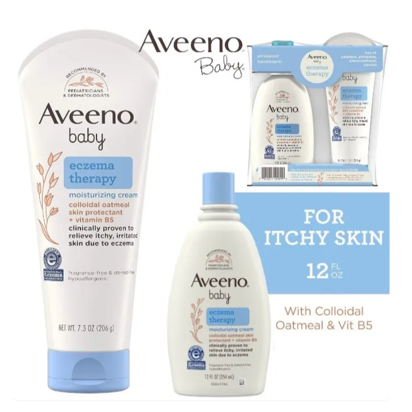Aveeno Baby Eczema cream แท้💯% อาวีโน บรรเทาผิวระคายเคือง เพิ่มความชุ่มชื่น สร้างภูมิคุ้มกันให้ผิว ป้องกันการกำเริบของผื