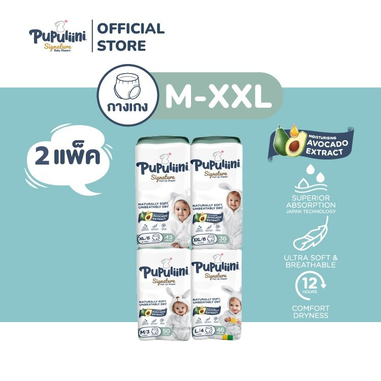 Pupuliini แบบกางเกง ผ้าอ้อมเด็กสไตล์สแกนดิเนเวีย ( 2แพ็ค )