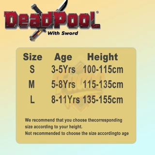 ชุดเดดพูลสำหรับเด็ก ชุดจั๊มสูทคอสเพลย์ Deadpool costume for kid with sword Panther Venom Captain America สําหรับเด็ก
