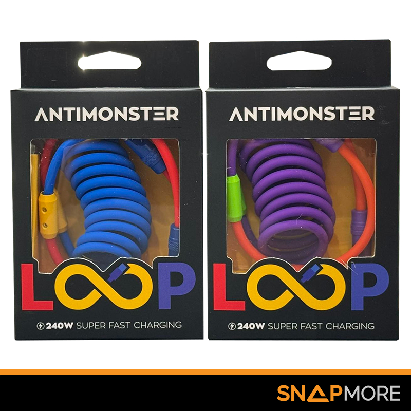 [พร้อมส่ง]  ANTIMONSTER LOOP รองรับชาร์จเร็ว 240W Type C สายชาร์จแบบสปริง Fast Charging