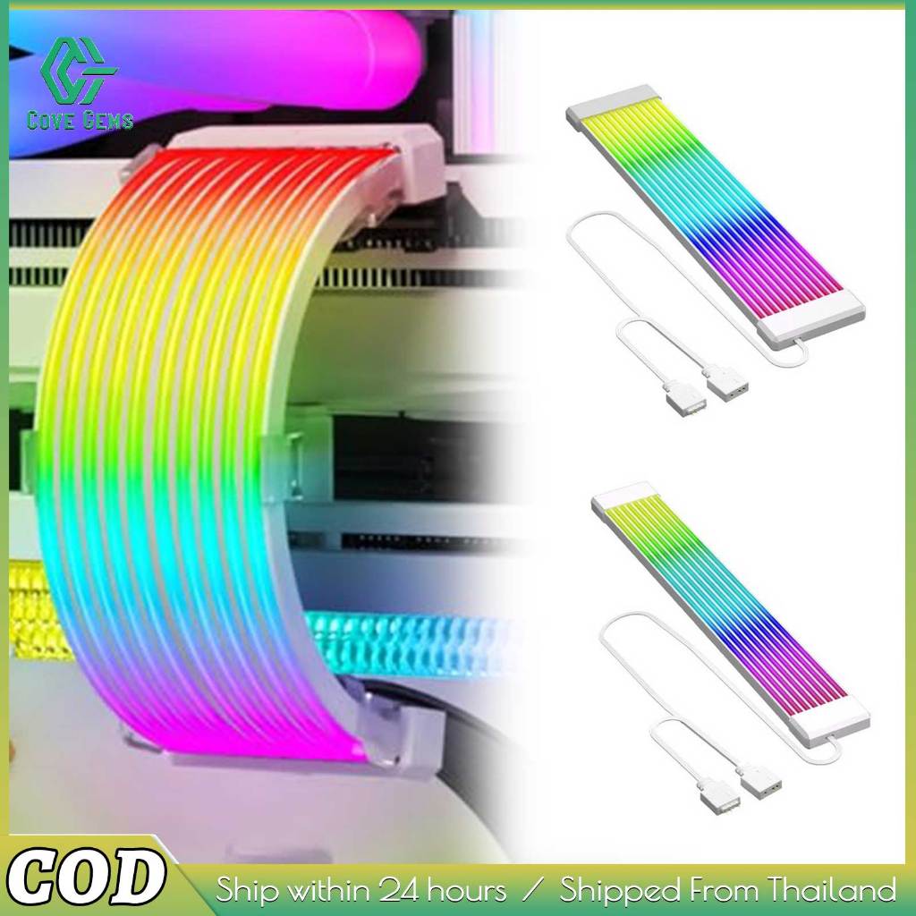 PC RGB GPU สาย  Pc RGB Light Strip เหมาะสําหรับ PSU สาย 5V 3Pin ARGB Sync PC สายสําหรับ 16Pin 24Pin