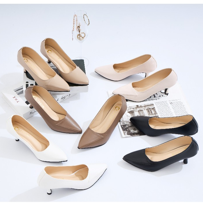 🔥ใส่สวยมาก รองเท้าคัทชู 2นิ้ว🔥 พร้อมส่ง โรงงานไทย แบรนด์Chillichic (COL06) ส่งเร็ว ใส่ทำงานคัทชู