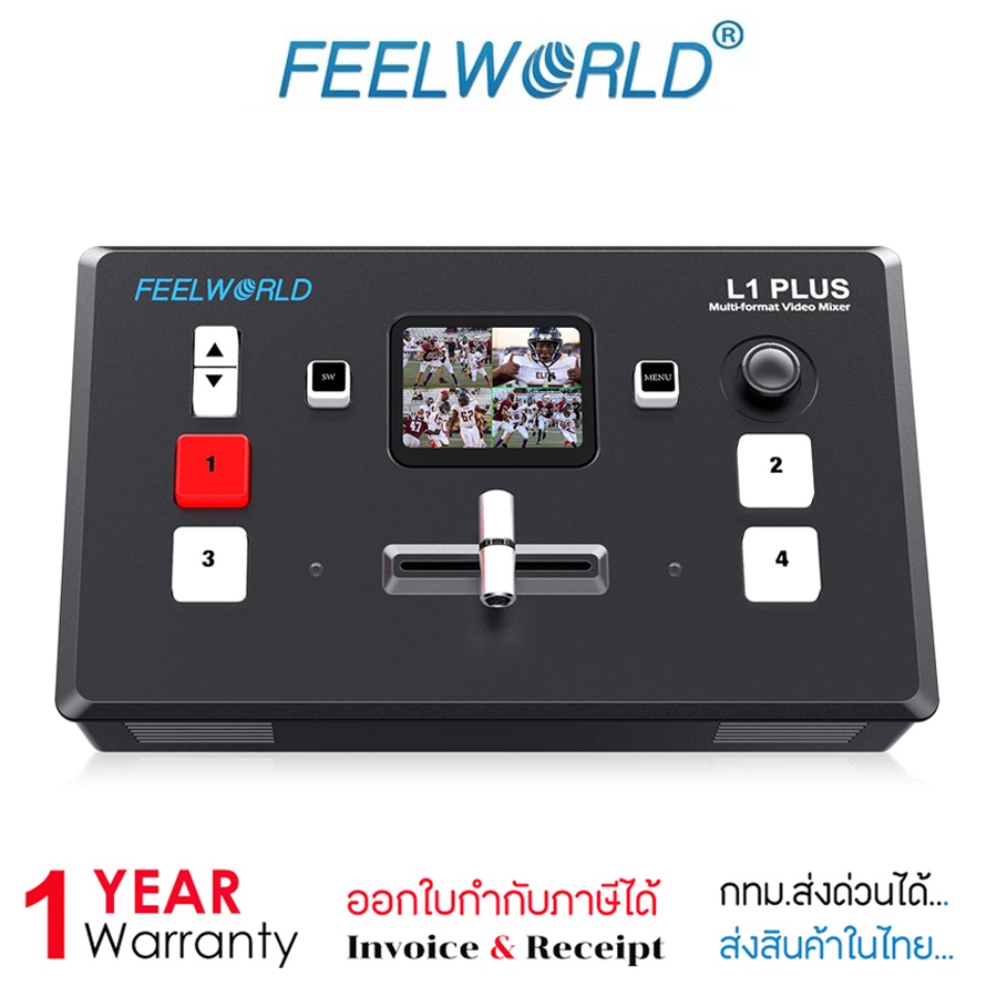 FeelWorld LIVEPRO L1 Plus Multi Video Mixer Switcher 2" Touch PTZ Control 4K Input Live Streaming