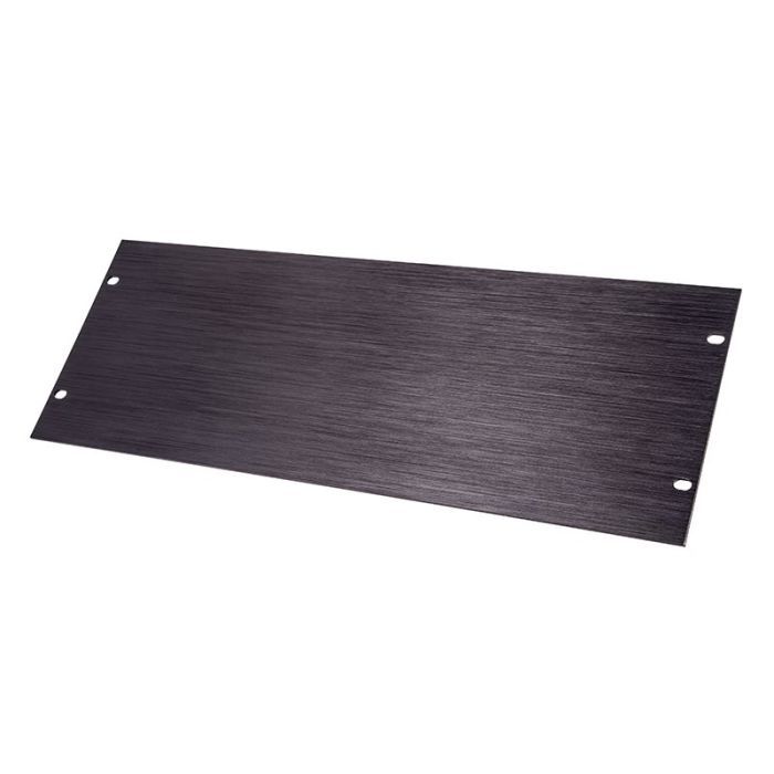 แผ่นเพลท 4 U แบบแบน แผ่นเพลทอะลูมิเนียมอโนไดซ์ขัดเงาสีดำ 4U Black Brushed Anodised Aluminium Flat Ra