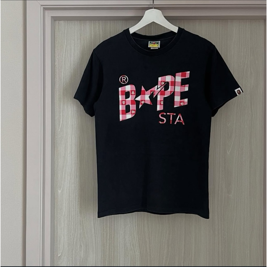 BAPE ABC CAMO BAPE STA LOGO TEE BLACK Pink