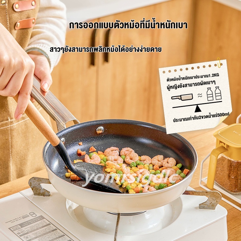 กระทะก้นลึก กระทะ หม้อ ชุดเครื่องครัวกระทะ 24/28cm หม้อนม พร้อมฝาปิด ใช้ได้กับเตาทุกประเภท Stainless