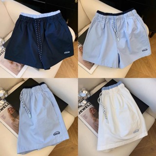 Blossom Closet🍅กางเกงขาสั้นลำลองเกาหลี มีเชือกผูก ปักตัวอักษ…