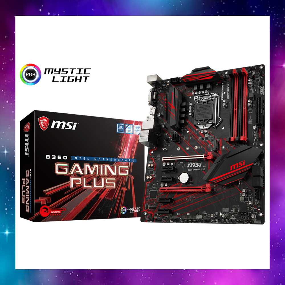 MAINBOARD (เมนบอร์ด) 1151 MSI B360 GAMING PLUS GEN8-9 ใช้งานปกติ