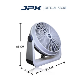 JPX พัดลมขนาด 16 นิ้ว SUPER TURBO นิ้ว สีขาว-เทา ปรับความแรงได้ 3 ระดับ รับประกันสินค้า 3 ปี