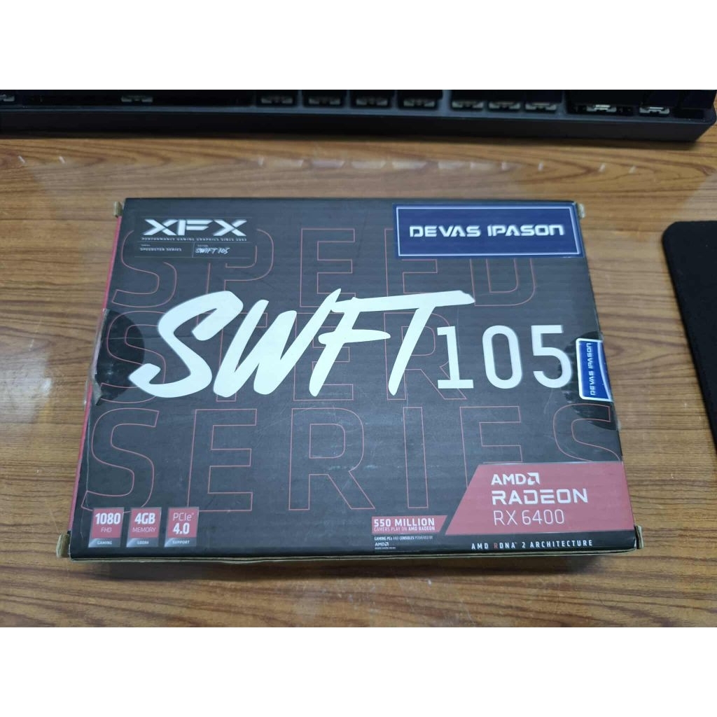 การ์ดจอมือ✌️XFX SPEEDSTER SWFT105 RADEON RX 6400 Gaming Graphics Card 4GB GDDR6 low profile สภาพดี