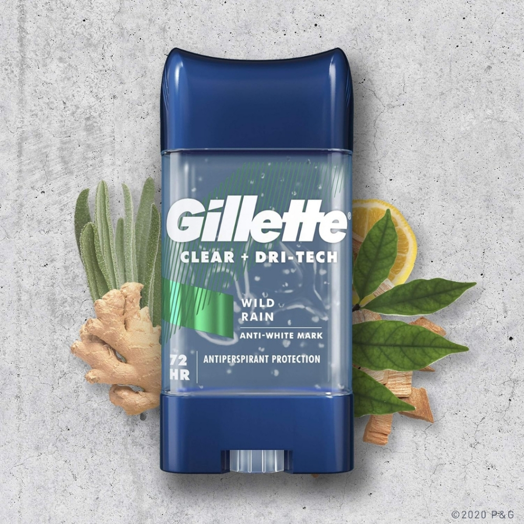 เจลระงับกลิ่นเหงื่อ Gillette Antiperspirant and Deodorant 72h for Men Clear Gel - Wild Rain