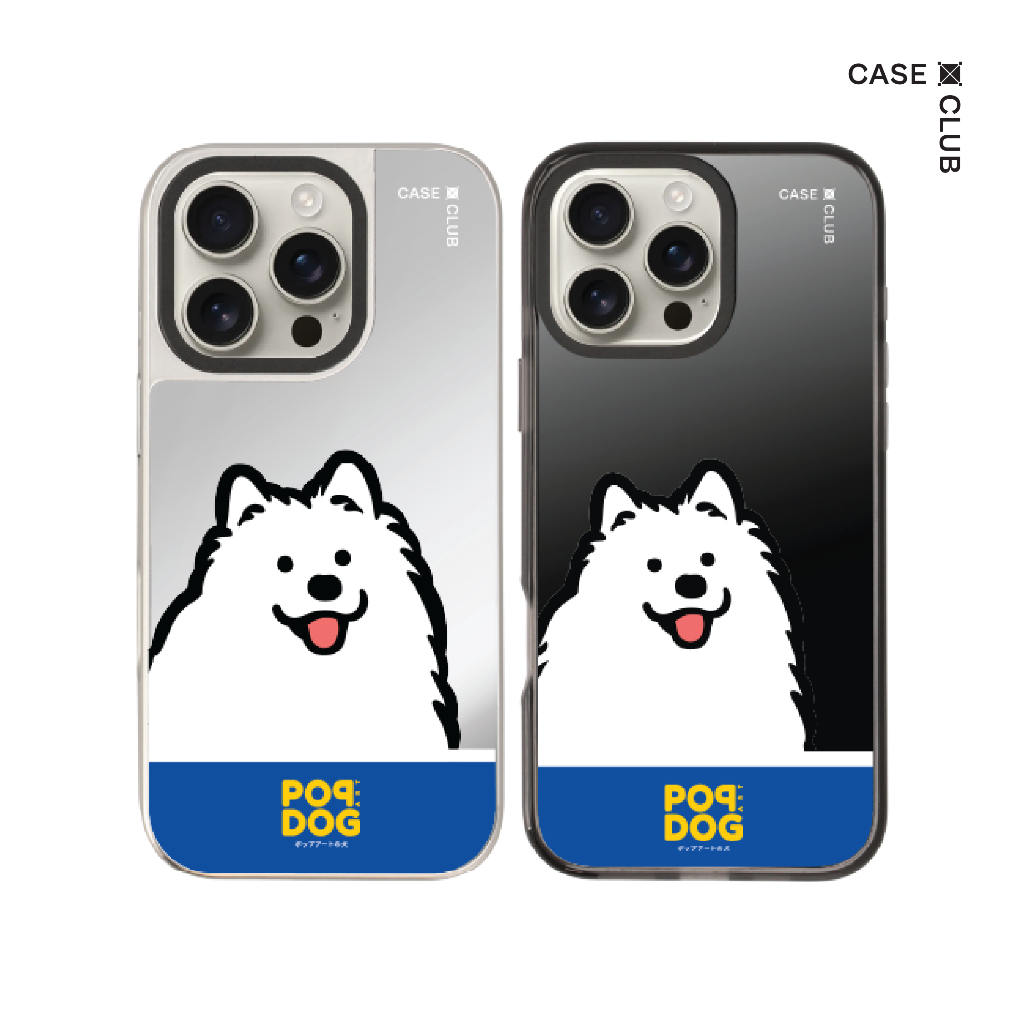 CaseClub เคสไอโฟน เคสกระจก ลาย Join The Club Samoyed สำหรับ i17 Pro Max/i17 Pro/i17 Air/i17