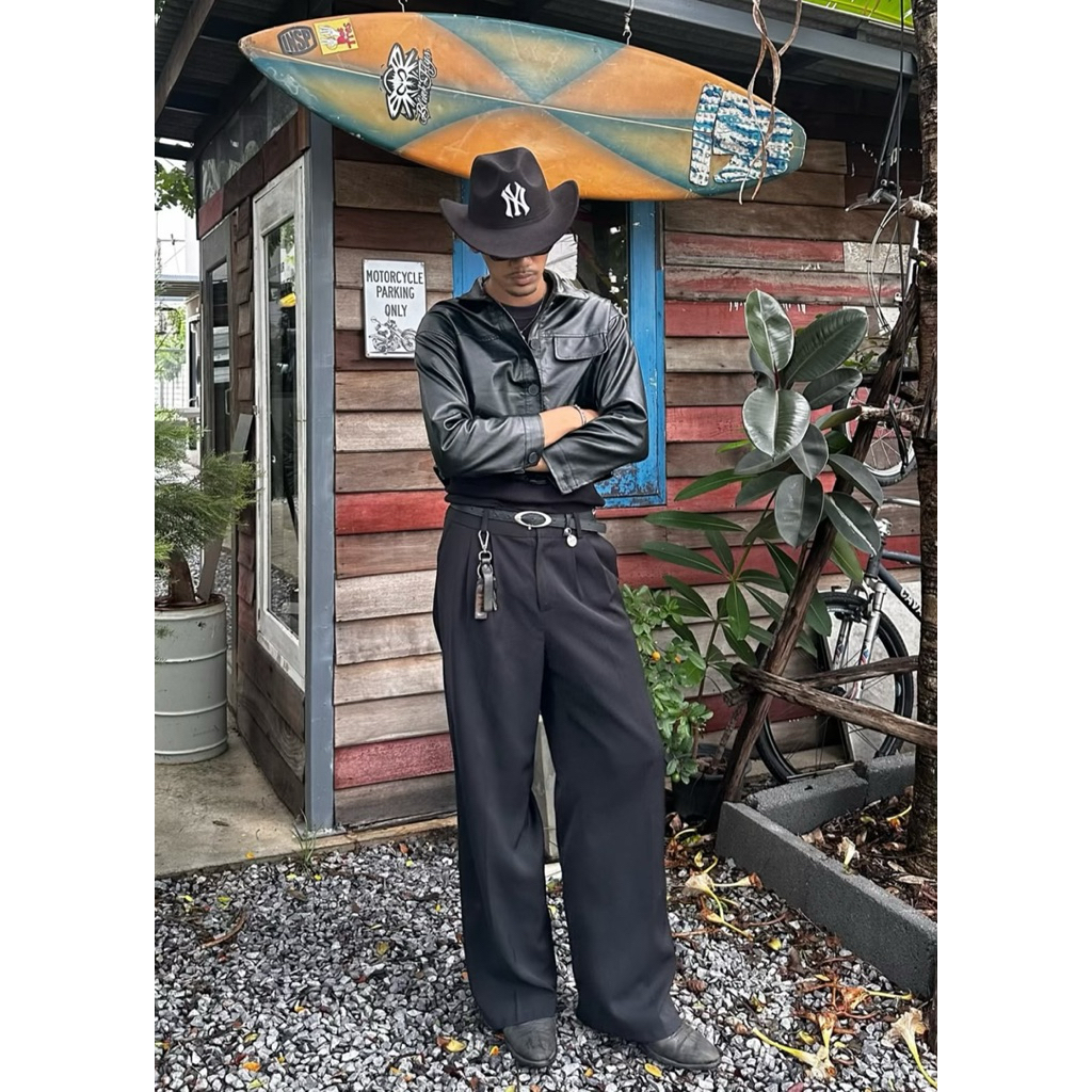 หมวกคาวบอยNYสไตล์วินเทจ(Cowboy hat NY)สีดำ