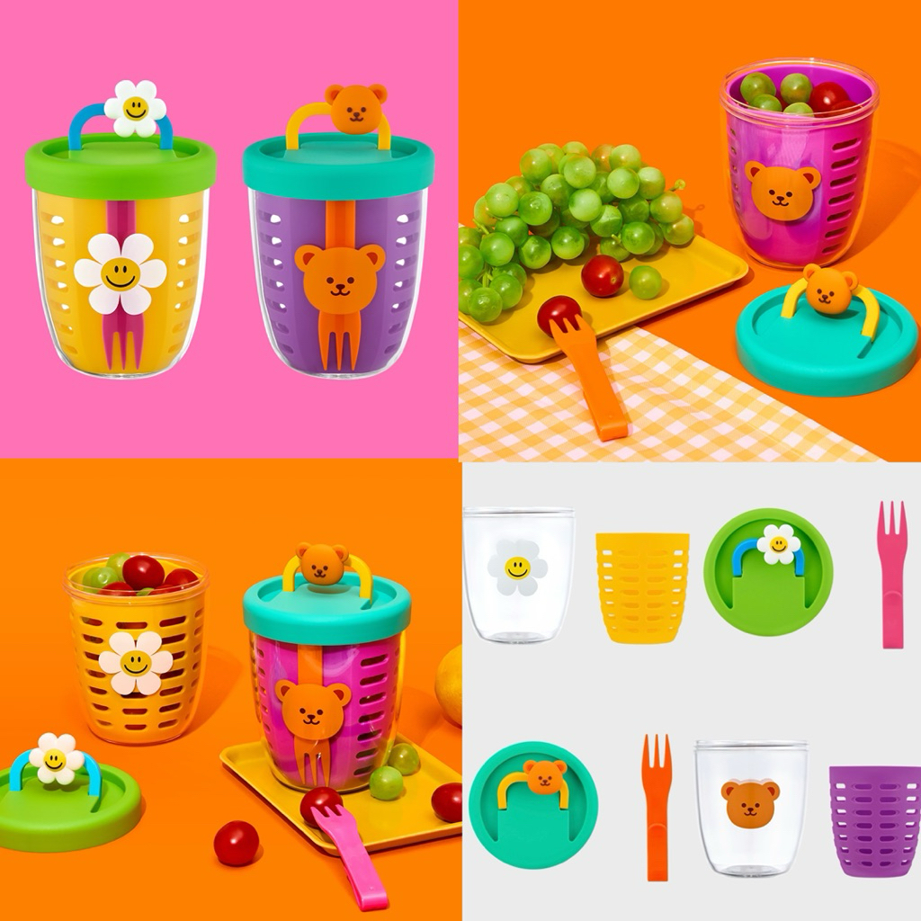 พร้อมส่ง🍑Wiggle Wiggle ของแท้ 💯 Fruit Pot แก้วใส่ผลไม้ แก้วใส่สลัด มีหูจับ น่ารัก วิกเกิ้ล วิกเกิ้ล 71057