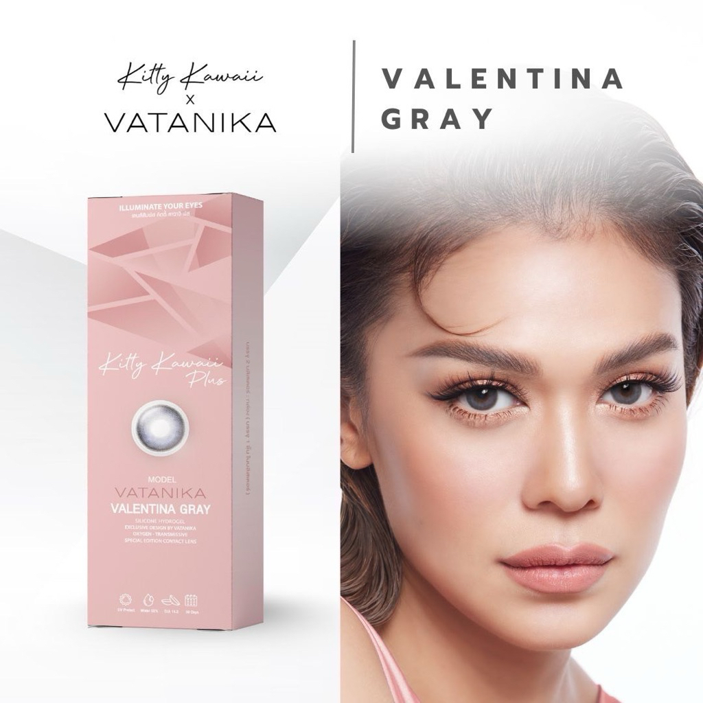 Valentina Gray Contact Lens Kitty Kawaii x VATANIKA lens คอนแทคเลนส์ ค่าสายตา รายเดือน แพร วทานิกา