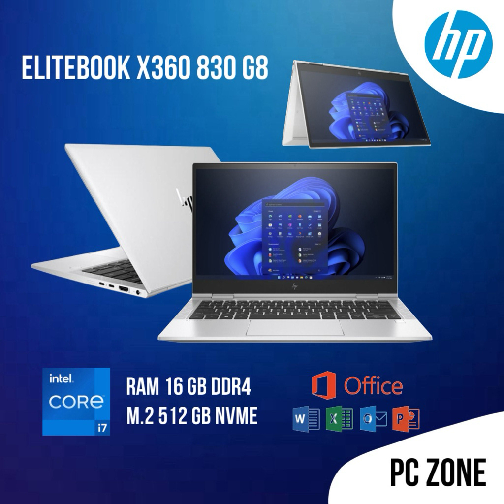 โน๊ตบุ๊ค HP EliteBook x360 830 G8 I7G11/R16/M.2512