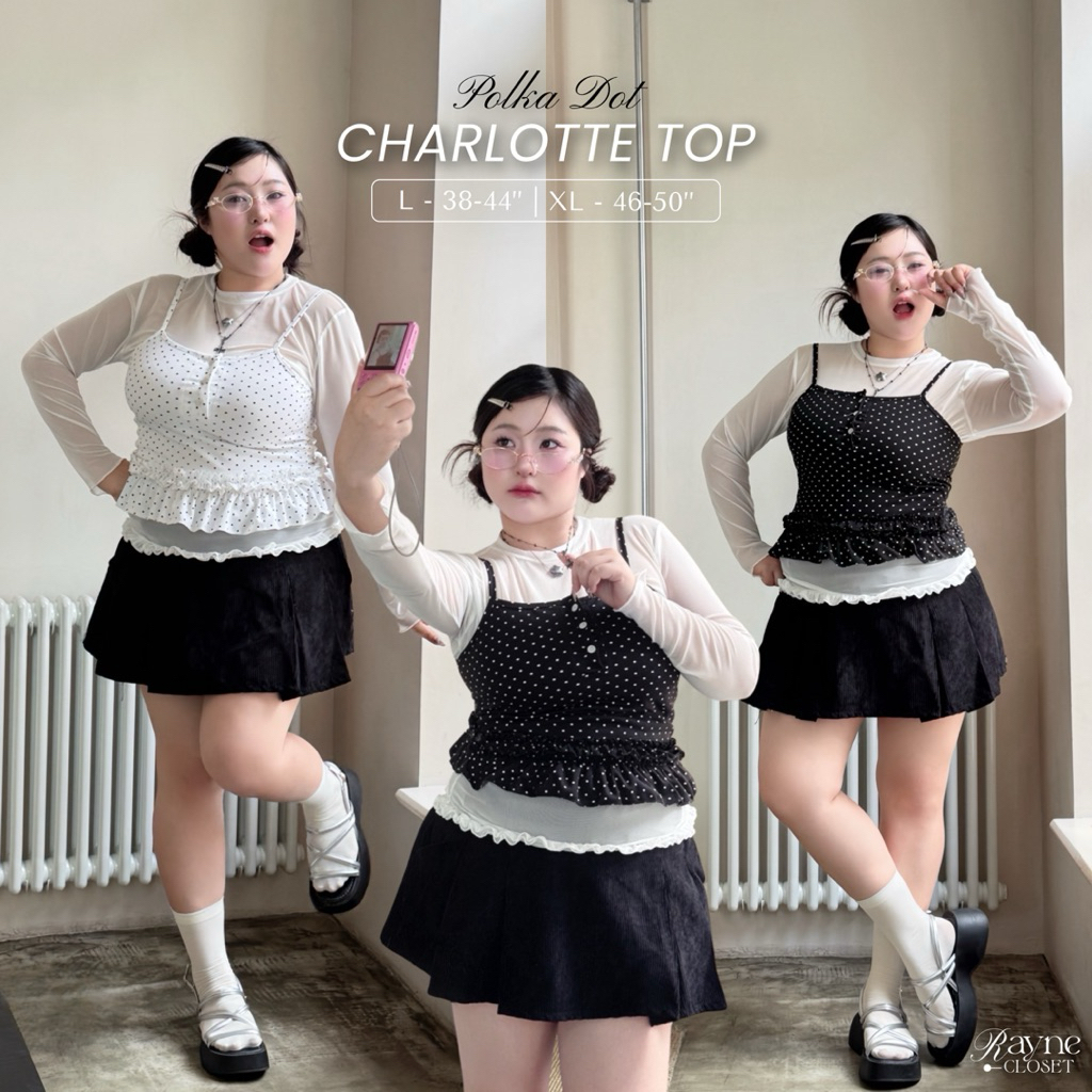 Charlotte Top - เสื้อแขนยาว + เสื้อสายเดี่ยวลายจุด (Polka dot) มี 2 ไซส์