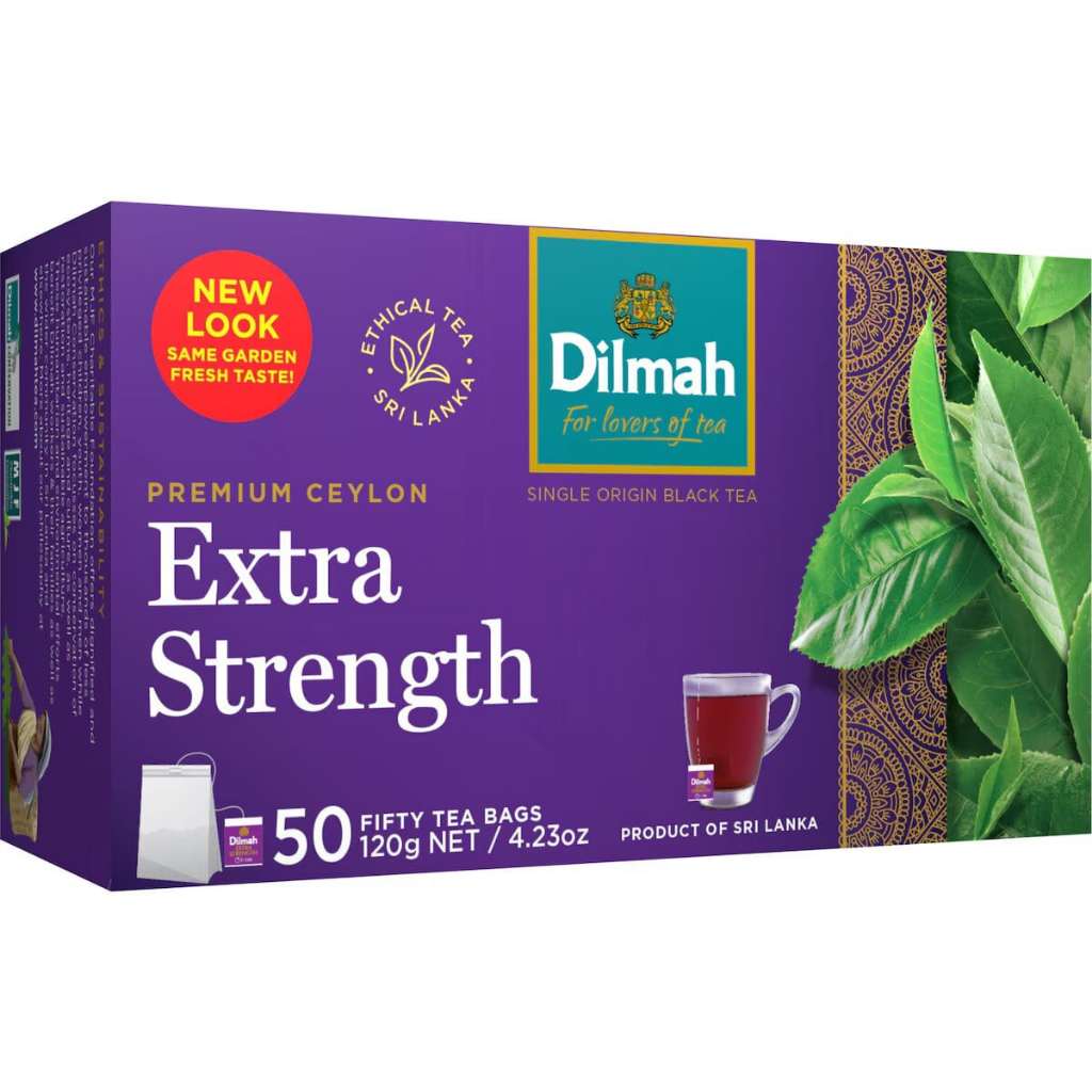 Dilmah Extra Strength Premium Ceylon Tea Bags 50 Pack/ชาดิลมา เพียว ซีลอน เอ็กซ์ตร้า สเตรงธ์ 50 ถุง(นำเข้าจากออสเตรเลีย)