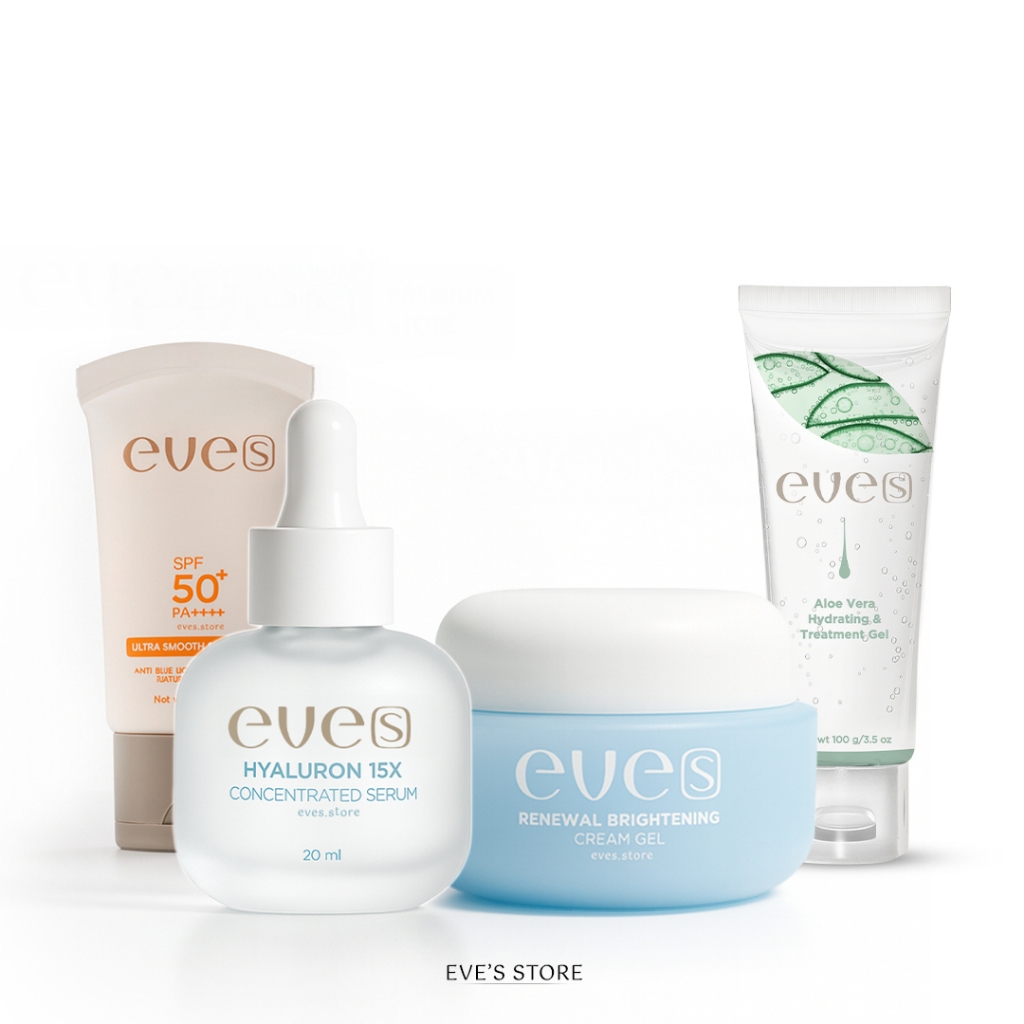 EVE'S طقم: كريم جل + سيروم هيالورونيك + جل ألوفيرا + واقي شمس — صورة 2