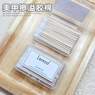 แท่งไม้พันสำลี 2 ตัวเลือก LORROSSI●KANIU สำหรับเช็ดขอบเล็บ ยาว 7●10 ซม. บรรจุกล่อง พร้อมส่ง