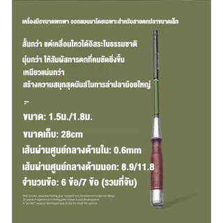 1.5/1.8M คันเบ็ดสำหรับกุ้ง คันเบ็ดคาร์บอนขนาดเล็กแบบสั้นพิเศษ คันเบ็ดพกพาขนาดเล็ก