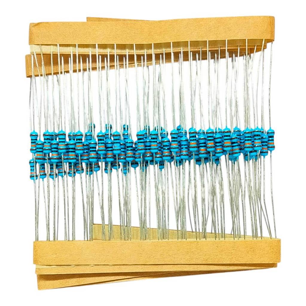 100pcs ตัวต้านทาน 1/4 W 1% 1Kโอห์ม  10K 100K 4.7k  ชนิดฟิล์มโลหะ metal film resistor