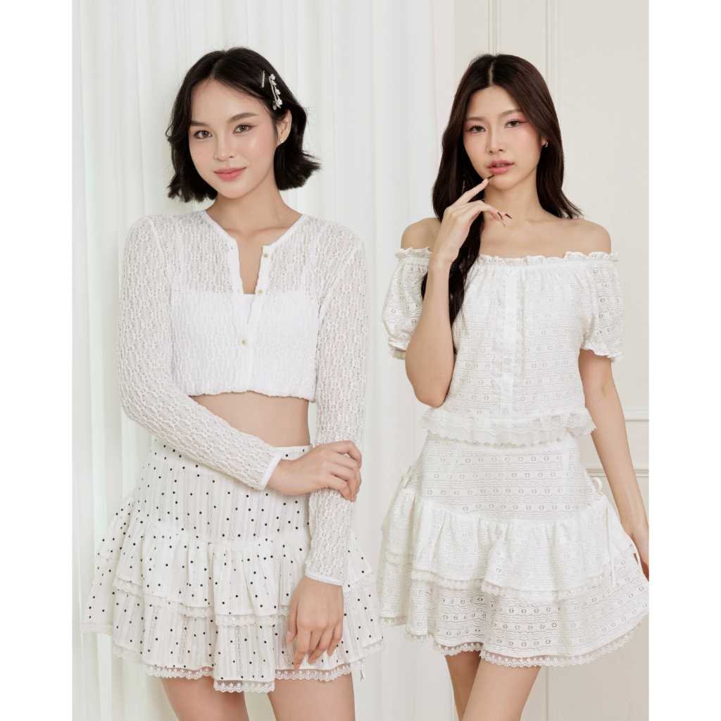 COZME BKK Bellina skirt กระโปรงลูกไม้สั้น พร้อมส่ง 2 สี