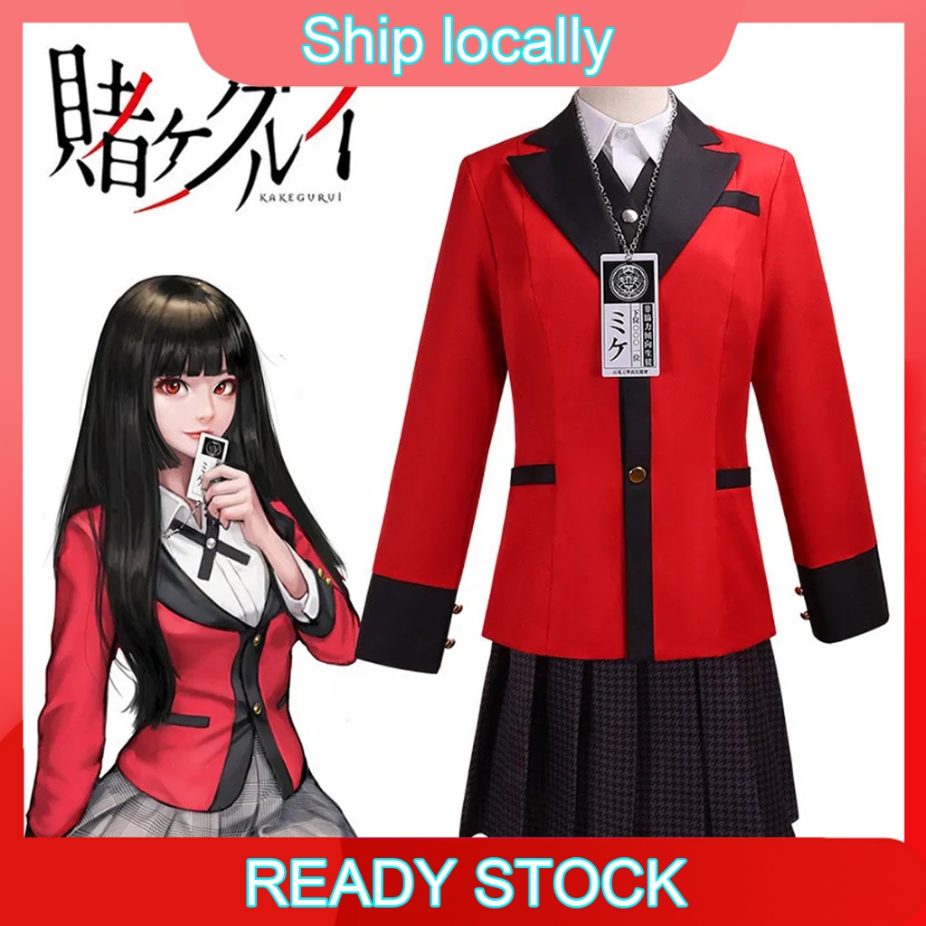 Kakegurui Jabami Yumeko Cosplay ชุดคอสเพลย์คาเคกูริ จาบามิ ยูเมโกะ พร้อมวิก ฮาโลวีน ซายากะ นักพนันที