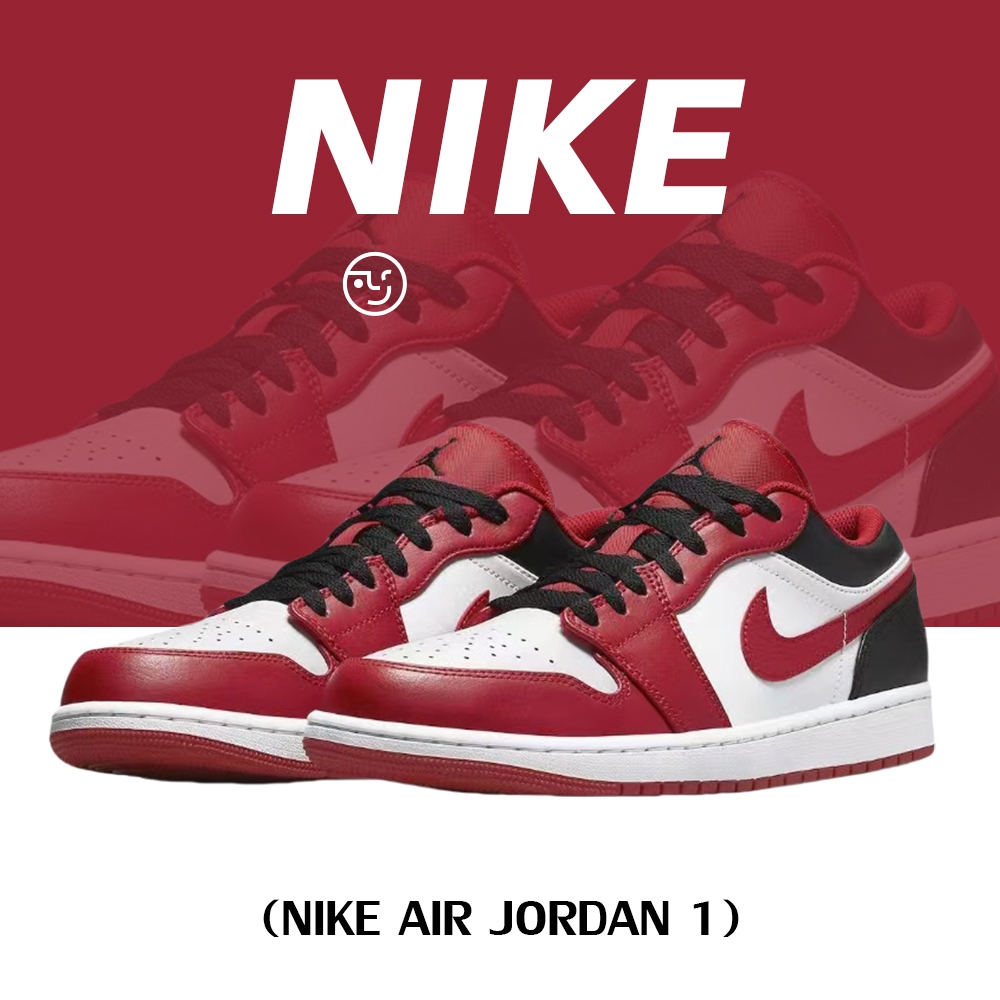 💯แท้-สต็อก📌Air Jodan 1 Low Bulls รองเท้าผ้าใบหุ้มส้นต่ำ แบบยูนิเซ็กส์ 553558-163