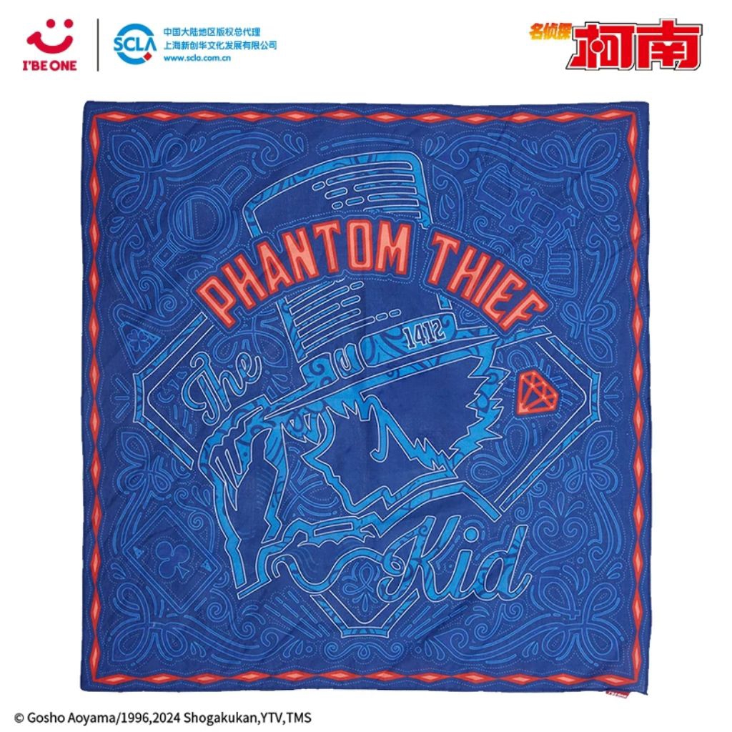 🧵 ผ้าเช็ดหน้า ผ้าพันคอ Detective Conan × Kaitou Kid จอมโจรคิด Phantom Thief 1412 ลิขสิทธิ์แท้ 🧣
