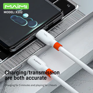 Maimi รุ่น X102 สายชาร์จ 6A Quick chargeing data cable สาย Silicone ไม่หักง่าย ไม่พันกัน ใช้งานทนทาน