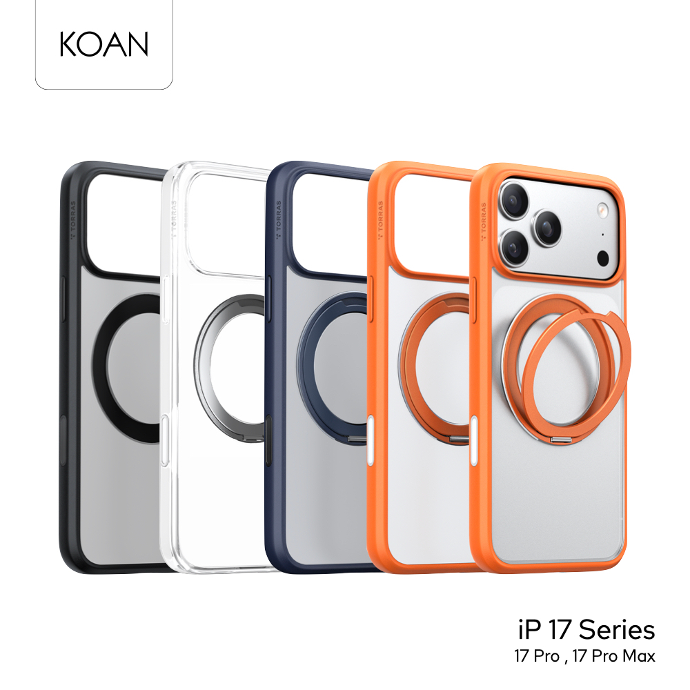 TORRAS เคสกันกระแทก Ostand R Series ใช้สำหรับ iPhone 17 Pro / 17 Pro Max ขาตั้งหมุนได้ 360