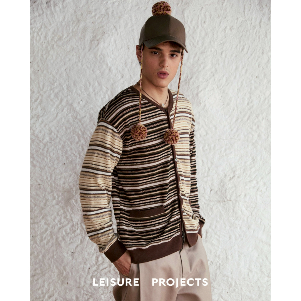 (Leisure Projects) Multi stripe cotton cardigan