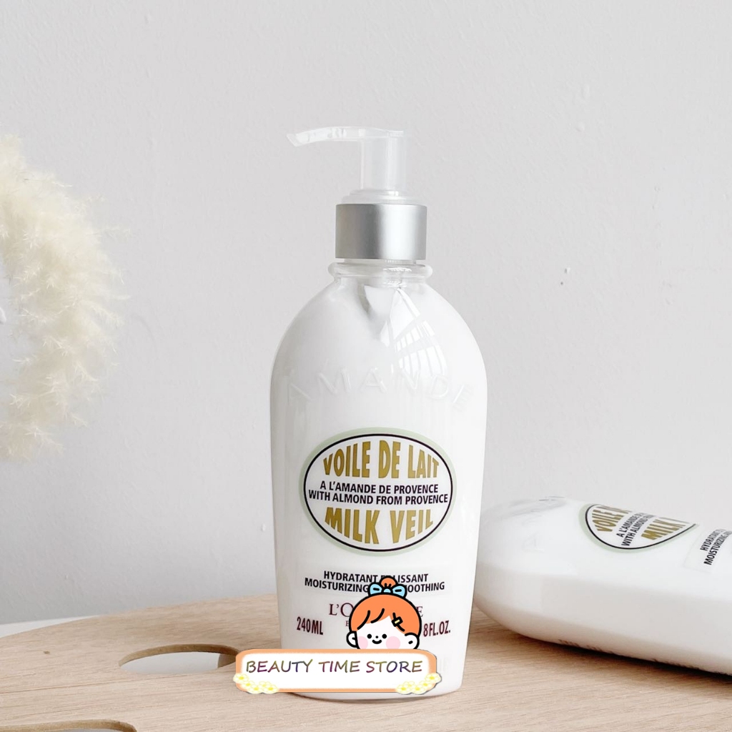 🛒L'O Almond Milk Veil Moisturizing and Smoothing 240ml-กระชับ ยืดหยุ่น และฟื้นฟูคอลลาเจน!