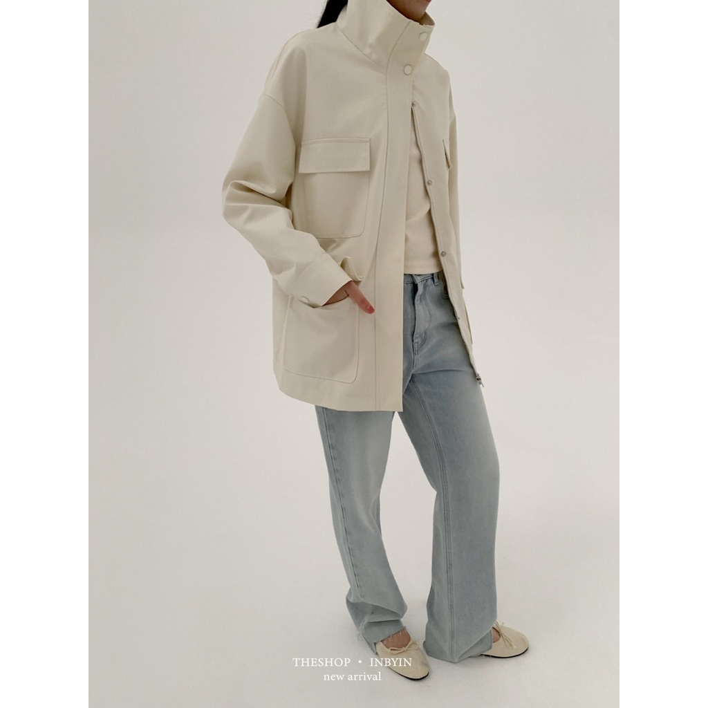 inbyin เสื้อแจ็กเก็ตคอตั้ง แต่งกระเป๋าหน้า ผ้าดีอยู่ทรงสวย (พรี 15 วัน) - รูปที่ 2