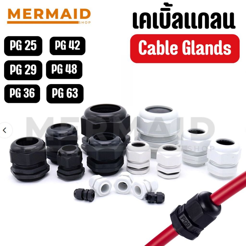 [ 1 ชิ้น ] เคเบิลแกลน Cable Glands PG25,PG29,PG36,PG42,PG48,PG63 สินค้าในไทย มีของพร้อมส่ง